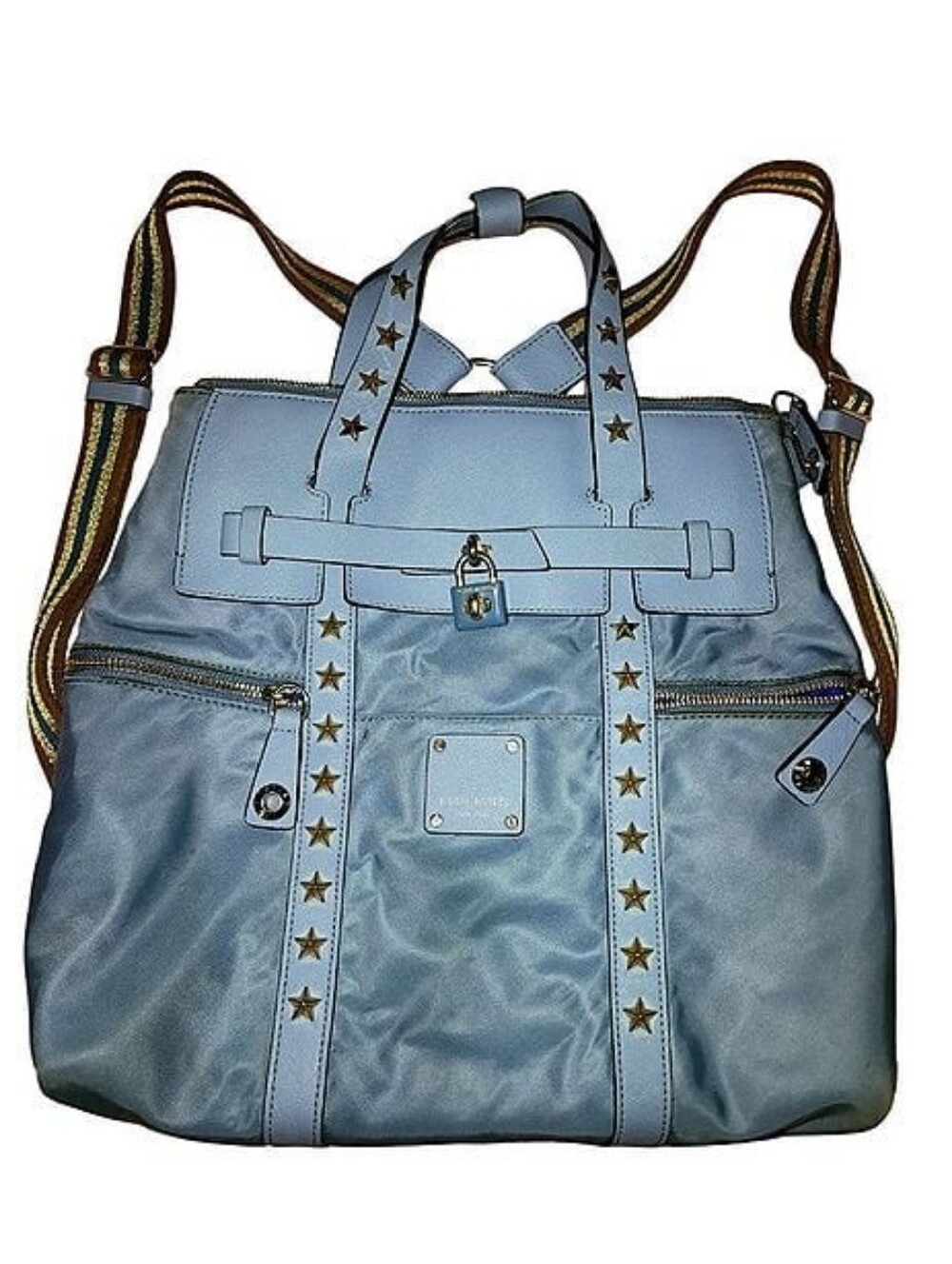 100% Authentic Henri Bendel Jetsetter Full Size Crossbody Backpack . Custom Blue